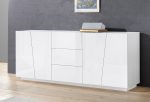 Credenza VEGA 220 cm 4 ante + 3 cassetti Bianco laccato lucido