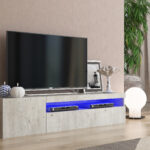 Porta tv DAIQUIRI 155 cm 1 anta battente + 1 anta a ribalta Cemento