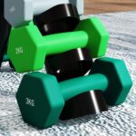 Set 6 Manubri Pesi (2x1 kg, 2x2 kg, 2x3 kg) da 12 kg con Supporto/Kettlebell, in Metallo e Plastica Multicolore - immagine 9