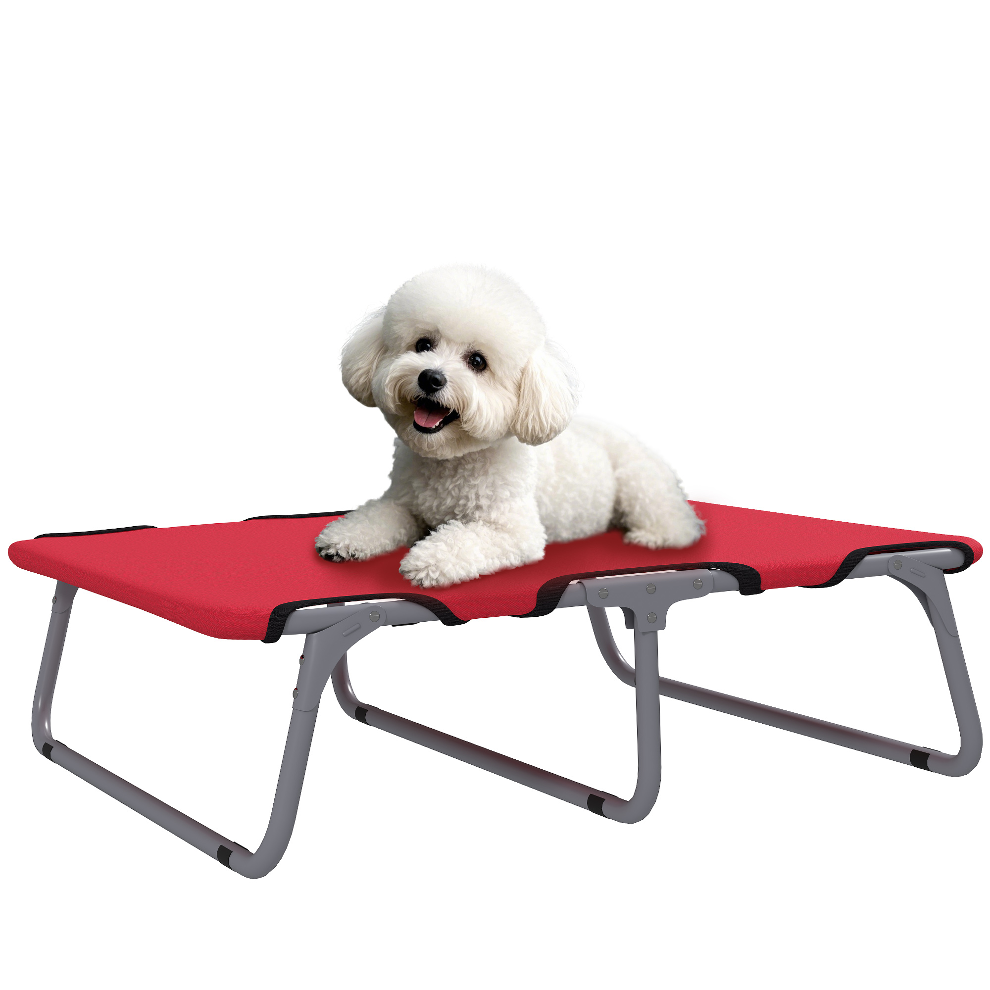 4D78b8195d2307813.jpg Brandina per Cani Piccoli Pieghevole per Interno ed Esterno, Metallo e Tessuto Oxford, 71x58x20 cm, Rosso - immagine 1