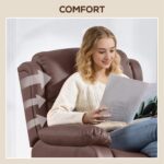 Poltrona Relax Reclinabile con 8 Punti Massaggianti, Riscaldanti e Poggiapiedi, 87x97X1 cm, Marrone - immagine 8