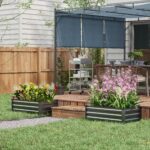 Set di 2 Letti per Orto Rialzato con Fondo Aperto in Acciaio Galvanizzato, 1x60x30cm, Grigio - immagine 2