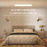 Set 2 Plafoniere LED Sottili e Minimal con Colore Regolabile, in Acciaio e Plastica, 60x30x3,7 cm, Bianco - immagine 5