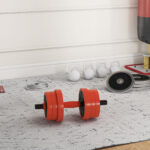 Set Pesi da Palestra 4 in 1 da 30kg, Convertibile in Kettlebell, 2 Manubri, Bilanciere e Supporto Flessioni, Rosso - immagine 8