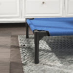 Cuccia Lettino per Cani Rialzato Pieghevole per Interno ed Esterno in Metallo e Tessuto Oxford, 76x61x18 cm, Blu - immagine 8