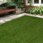 Piastrelle da Giardino con Erba Sintetica 30x30cm 10 Pezzi, Prato Artificiale Realistico, Verde - immagine 2