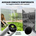 Serra a Tunnel 3x4x2 m con Porte Avvolgibili, Telaio in Acciaio e Copertura in PE Anti-UV, Trasparente - immagine 4