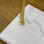 Appendiabiti da Ingresso, Camera da Letto e Soggiorno in Metallo e Marmo, 35x25x152 cm, Oro e Bianco - immagine 8