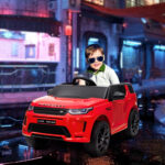 Macchina Elettrica per Bambini a Licenza Land Rover con Fari, Clacson e Cintura,106x65,5x51 cm, Rosso - immagine 2