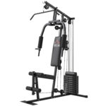 Stazione Fitness con Pesi da 45kg per Allenamento a Casa, 135x103x210cm, Nero