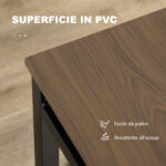 Set da Pranzo da 5 Pezzi con 1 Tavolo Rettangolare 1x63x76,5 cm e 4 Sedie 45x40x82 cm, in Acciaio e MDF - immagine 6