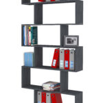 Libreria verticale CALLI Bianco laccato lucido / Ardesia