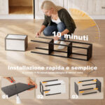 Lampada da Terra con Ripiani, Luce Regolabile, Interruttore a Pedale e Porte USB, Nero - immagine 8