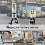 Carrello Portapacchi Pieghevole Capacità 70 kg con Maniglia Telescopica in Alluminio, Argento - immagine 6