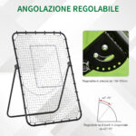 Rete da Calcio Rebounder Pieghevole con Bersaglio, Altezza e Angolazione Regolabili, Metallo e PE, 123x73x178,5cm, Nero - immagine 5