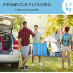 Lettino Prendisole Pieghevole con Schienale Reclinabile e Cuscino, 182x56x24,5cm - immagine 5