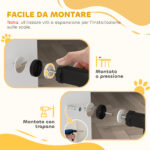 Cancelletto per Cani Estensibile e Regolabile per Scale e Porte, in Acciaio e ABS, 75-85x76 cm, Nero - immagine 6