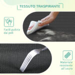 Lettino per Cani da Interno ed Esterno Capacità fino a 32kg con Tessuto Traspirante 130x90x20cm Nero - immagine 6