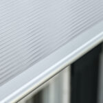 Pensilina da Esterno per Finestre e Porte in Policarbonato e Alluminio, 2x96x27cm, Trasparente - immagine 9