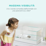 Vasca per Tartarughe con Filtro a 3 Livelli e Pannelli in Vetro e ABS, 51x31x25,5 cm, Bianco - immagine 7