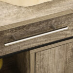 Carrello da Cucina Portavivande con Cassetto, Mensole, Armadietto e 4 Ruote, Legno Truciolare, 60x50x84,5cm, Quercia - immagine 9