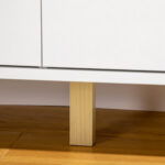 Cassettiera 6 Cassetti con Maniglie Laminate, in Legno di Pino, 120x40x76 cm, Bianca e color Legno - immagine 9