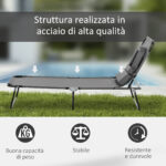 Sdraio Pieghevole con Foro per Lettura e Cuscino, Reclinabile su 4 Livelli, in Tessuto Oxford e Struttura in Acciaio, Verde - immagine 7