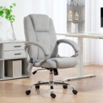 Poltrona da Ufficio Massaggiante a 4 Punti con Riscaldamento e Braccioli, Grigio - immagine 2