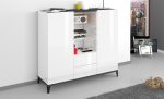 Credenza SUNRISE alta 120 cm Bianco laccato lucido / Ardesia