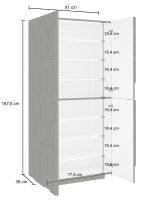 Scarpiera PING 4 ante battenti Bianco laccato lucido - immagine 3