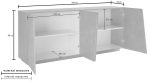 Credenza VEGA 200 cm 4 ante battenti Ardesia - immagine 3