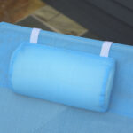 Lettino Prendisole Pieghevole con Schienale Reclinabile e Cuscino, 182x56x24,5cm - immagine 8