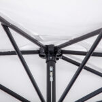Ombrellone da Terrazza a Mezzaluna con Apertura a Manovella e Palo a 2 Sezioni, 2,6x1,35 m, Bianco - immagine 9