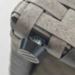 Fioriera con Grigliato per Rampicanti con 3 Vasi in Acciaio e Rattan PE, 84x30x107cm, Grigio - immagine 8