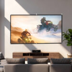 Telo per Proiettore 1" 16:9 HD 4K/8K Pieghevole e Portatile, Antipiega e Lavabile, Doppia Facciata, Bianco - immagine 2