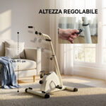 Cyclette per Riabilitazione Braccia e Gambe con Altezza e Resistenza Regolabili, Display LCD, Bianco - immagine 5