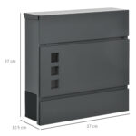Cassetta Postale in Acciaio Zincato con 3 Fessure e 2 Chiavi di Sicurezza, 37x10,5x37 cm, Grigio - immagine 3