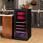 Cantinetta Frigo per Vino da 92L con Ripiani Regolabili per 20 Bottiglie e 50 Lattine, 43x45x94 cm, Nero - immagine 2