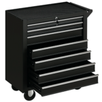 Carrello da Officina con 7 Cassetti, Serratura con Chiavi, Ruote e Maniglia, 69x33x75cm, Nero