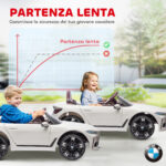 Macchina Elettrica per Bambini 3-6 Anni con Licenza BMW con Telecomando, Clacson e Fari, 115x67x45 cm, Bianca - immagine 6