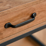 Scrivania Moderna in Metallo e MDF Stile Industriale, Mensole e Cassetto per Casa e Ufficio, 120x60x76cm Nero Marrone - immagine 8