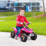 Quad per Bambini Elettrico con Batteria Ricaricabile 6V, e Velocità 2,8-4,6km/h, 72x40x45,5 cm, Rosa - immagine 2