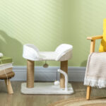 Torre per Gatti max 5kg in Truciolato con Tiragraffi e Palline Giocattolo, 48x38x42 cm, Giallo e Bianco - immagine 7