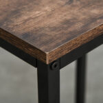 Set Tavolo Alto con 2 Sgabelli e Scaffale Stile Industriale in Metallo e Legno, Arredamento Moderno Bar e Cucina, Marrone Rustico - immagine 8