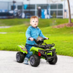 Quad Elettrico per Bambini 18-36 Mesi con Batteria Ricaricabile 6V e Fari, in Metallo e PP, 66x44x42 cm, Verde - immagine 2
