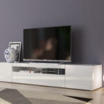 Porta tv DAIQUIRI 200 cm 2 ante battenti + 1 anta a ribalta Bianco laccato lucido