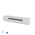 Porta tv DAIQUIRI 200 cm 2 ante battenti + 1 anta a ribalta Bianco laccato lucido - immagine 6