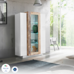 Vetrina CORO Bianco laccato lucido / Acero Pereira - immagine 6