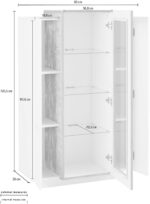 Vetrina CORO Bianco laccato lucido / Acero Pereira - immagine 4