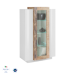 Vetrina CORO Bianco laccato lucido / Acero Pereira - immagine 7